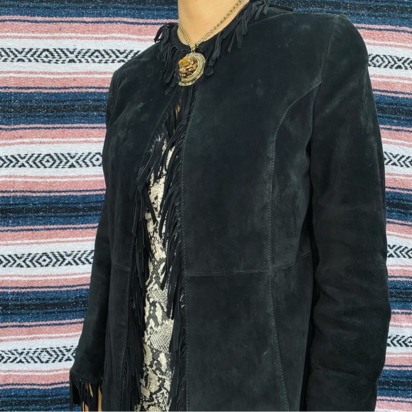 Vintage Pamela McCoy collections genuine leather black jacket  size xs - Picture 5 of 8